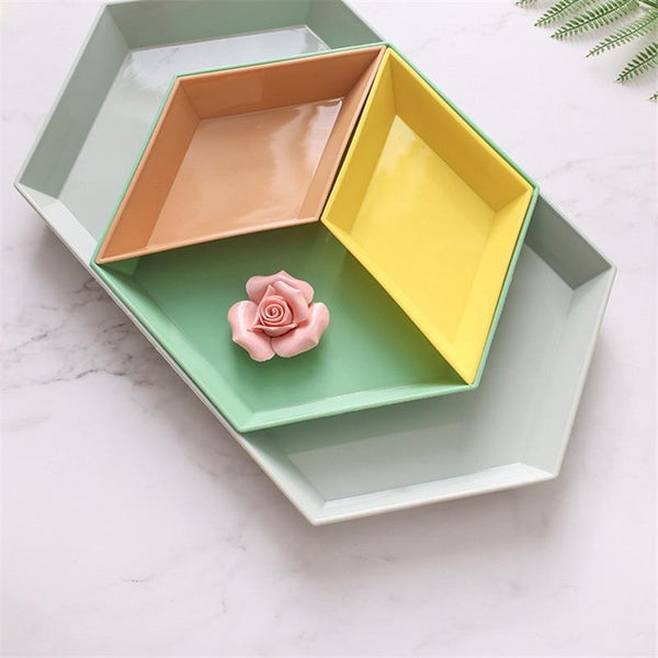 4PCS Innovative Color Geometric Storage Tray